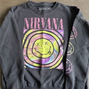 Abercrombie kids Nirvana Graphic Black Sweatshirt